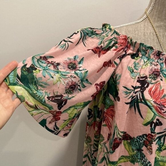 H&m Tropical Pink Off The Shoulder Dress - Picture 6 of 13